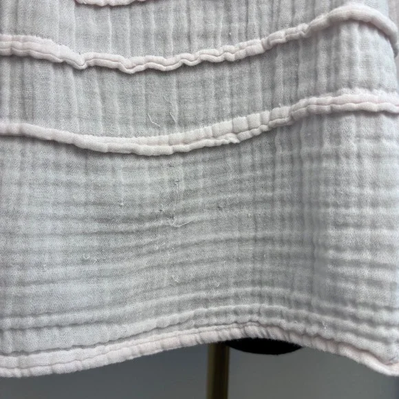 Michael Stars Double Gauze Keyhole Top Bloom Pink Boho Peasant Blouse Medium - Picture 11 of 16